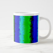 Green Blue abstrakt 3D Regenbogenmuster Jumbo-Tasse (Rechts)