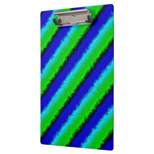 Green Blue abstrakt 3D Regenbogenmuster Klemmbrett (Links)