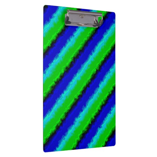 Green Blue abstrakt 3D Regenbogenmuster Klemmbrett (Rechts)
