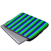 Green Blue abstrakt 3D Regenbogenmuster Laptopschutzhülle (Vorne Knopf)