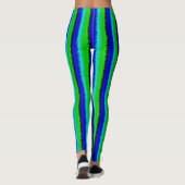 Green Blue abstrakt 3D Regenbogenmuster Leggings (Rückseite)