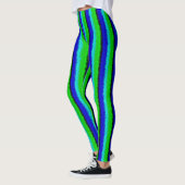 Green Blue abstrakt 3D Regenbogenmuster Leggings (Links)