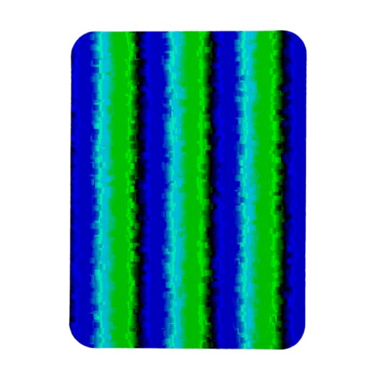 Green Blue abstrakt 3D Regenbogenmuster Magnet (Vertikal)