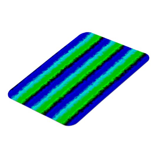 Green Blue abstrakt 3D Regenbogenmuster Magnet (Linke Seite)