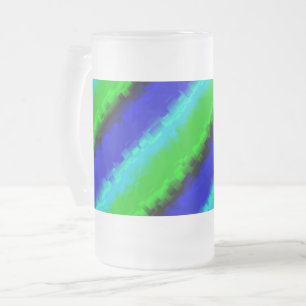 Green Blue abstrakt 3D Regenbogenmuster Mattglas Bierglas