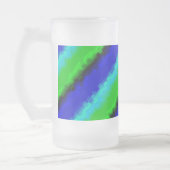 Green Blue abstrakt 3D Regenbogenmuster Mattglas Bierglas (Links)