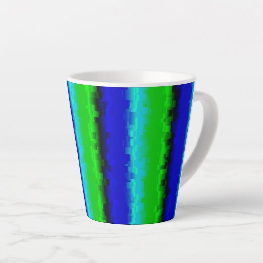 Green Blue abstrakt 3D Regenbogenmuster Milchtasse (Rechte Ecke)