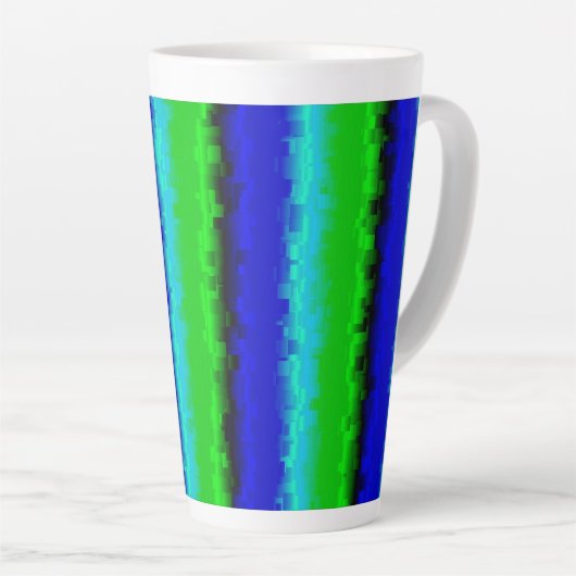 Green Blue abstrakt 3D Regenbogenmuster Milchtasse (Rechte Ecke)