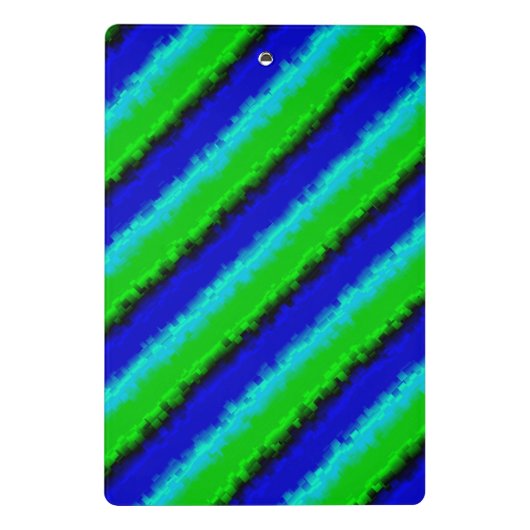 Green Blue abstrakt 3D Regenbogenmuster Mini Klemmbrett (Rückseite)