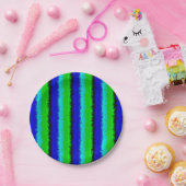 Green Blue abstrakt 3D Regenbogenmuster Pappteller (Party)