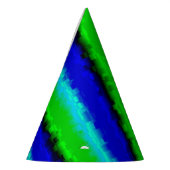 Green Blue abstrakt 3D Regenbogenmuster Partyhütchen (Links)