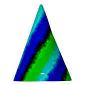 Green Blue abstrakt 3D Regenbogenmuster Partyhütchen (Rechts)
