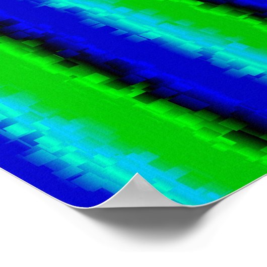 Green Blue abstrakt 3D Regenbogenmuster Poster (Ecke)
