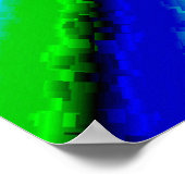 Green Blue abstrakt 3D Regenbogenmuster Poster (Ecke)