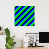 Green Blue abstrakt 3D Regenbogenmuster Poster (Heimbüro)