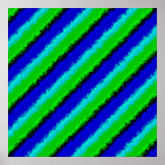 Green Blue abstrakt 3D Regenbogenmuster Poster (Vorne)