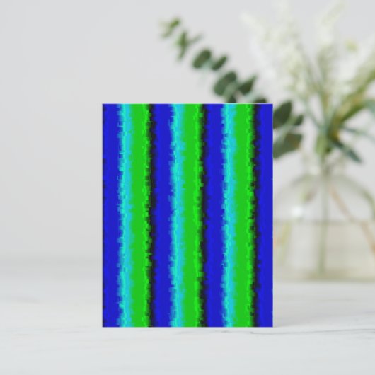Green Blue abstrakt 3D Regenbogenmuster Postkarte (Stehend Vorderseite)