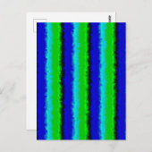Green Blue abstrakt 3D Regenbogenmuster Postkarte (Vorne/Hinten)