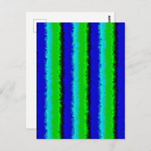 Green Blue abstrakt 3D Regenbogenmuster Postkarte (Vorne/Hinten)