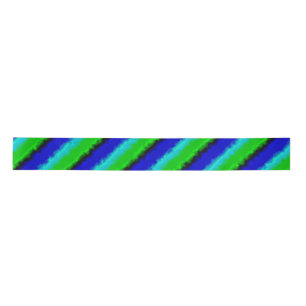 Green Blue abstrakt 3D Regenbogenmuster Satinband