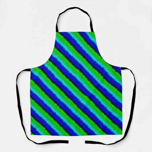 Green Blue abstrakt 3D Regenbogenmuster Schürze (Vorderseite)