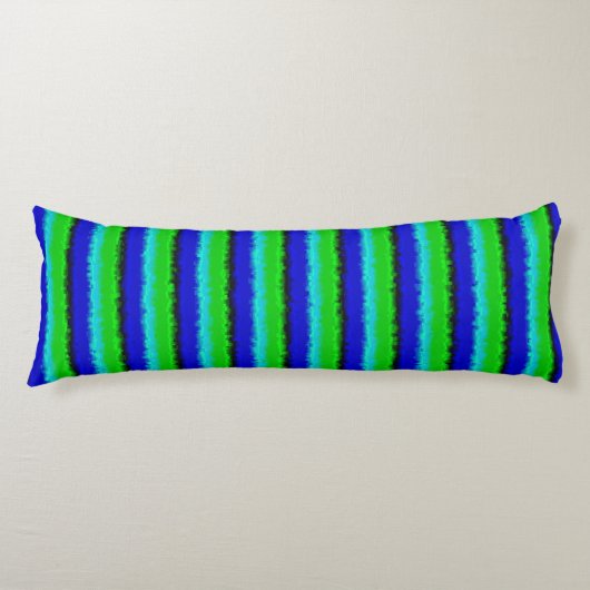 Green Blue abstrakt 3D Regenbogenmuster Seitenschläferkissen (Vorderseite)