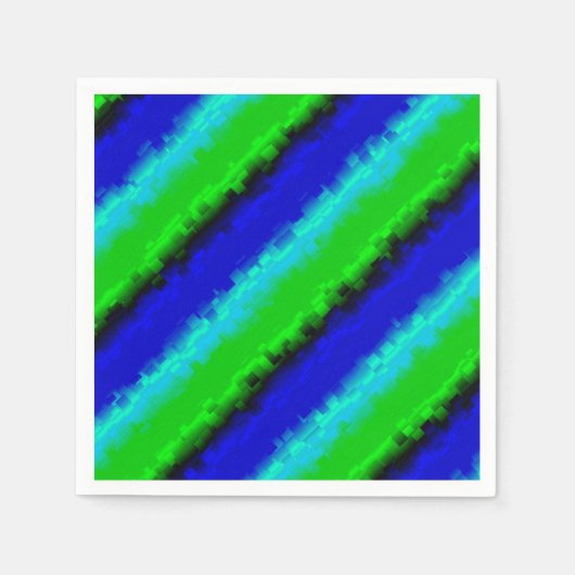 Green Blue abstrakt 3D Regenbogenmuster Serviette (Vorderseite)