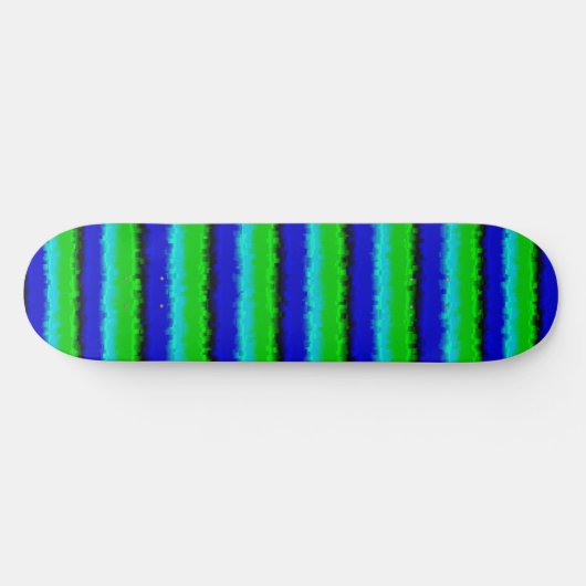 Green Blue abstrakt 3D Regenbogenmuster Skateboard (Horizontal)
