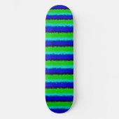 Green Blue abstrakt 3D Regenbogenmuster Skateboard (Vorderseite)