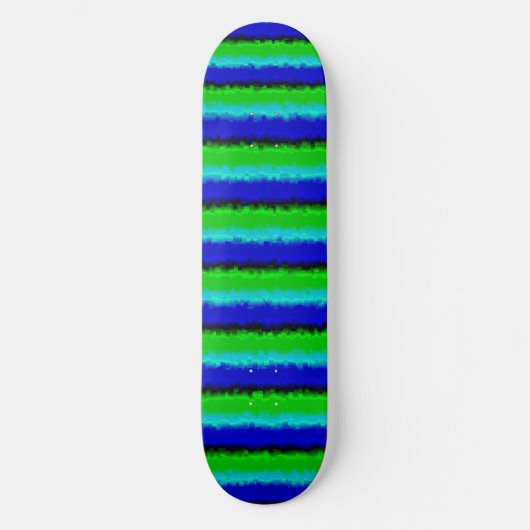 Green Blue abstrakt 3D Regenbogenmuster Skateboard (Vorderseite)