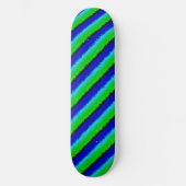 Green Blue abstrakt 3D Regenbogenmuster Skateboard (Vorderseite)