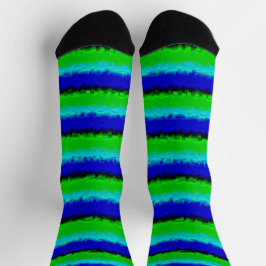 Green Blue abstrakt 3D Regenbogenmuster Socken
