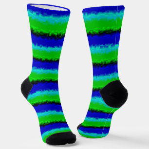Green Blue abstrakt 3D Regenbogenmuster Socken