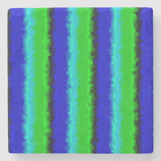 Green Blue abstrakt 3D Regenbogenmuster Steinuntersetzer (Vorderseite)