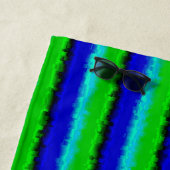Green Blue abstrakt 3D Regenbogenmuster Strandtuch (Beispiel)