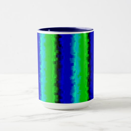 Green Blue abstrakt 3D Regenbogenmuster Tasse (Zentrum)