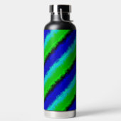 Green Blue abstrakt 3D Regenbogenmuster Trinkflasche (links)