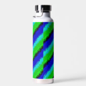Green Blue abstrakt 3D Regenbogenmuster Trinkflasche (Rechts)