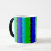 Green Blue abstrakt 3D Regenbogenmuster Verwandlungstasse (Vorderseite Links)