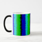 Green Blue abstrakt 3D Regenbogenmuster Verwandlungstasse (Links)