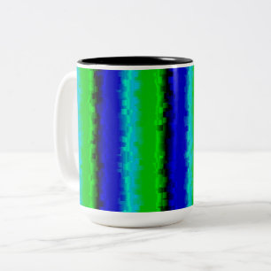 Green Blue abstrakt 3D Regenbogenmuster Zweifarbige Tasse