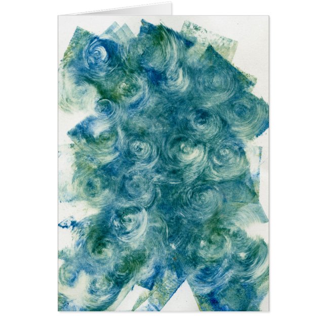 Green Blue Abstrakt Monoprint (Vorne)