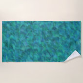 Green Blue Abstrakt Seamless Muster Strandtuch (Vorderseite)
