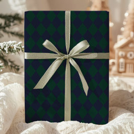 Green Blue Argyle Wrapping Paper Geschenkpapier
