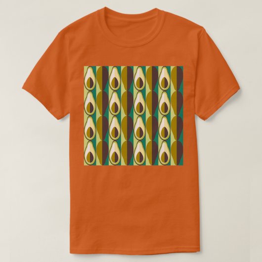 Green Blue Avocado Pattern T-Shirt (Design vorne)