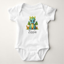 Green Blue Baby Dragon Fantasy Art Bodysuit
