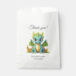 Green Blue Baby Dragon Personalisiert Danke Geschenktütchen