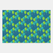 Green Blue Balloons Design Geschenkpapier Set (Vorderseite)