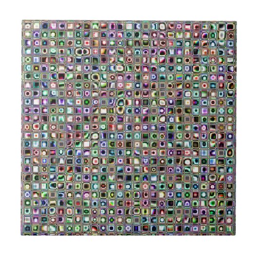 Green-Blue 'Bijoux' Textured Mosaic Tiles Pattern Fliese (Vorderseite)