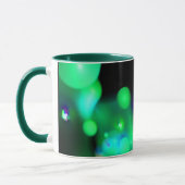 GREEN BLUE BLACK FRAKTAL BUBBLES MONOGRAMM TASSE (Links)